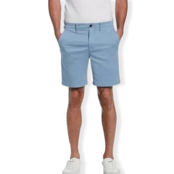 Original Penguin Chino Shorts Solid Slim Fit Micro Twill Light Blue Men's 38 NWT - Picture 1 of 10